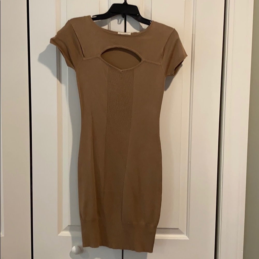 Ladies new light brown knit dress, medium